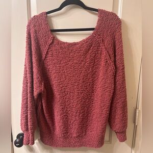 Rose pink popcorn sweater